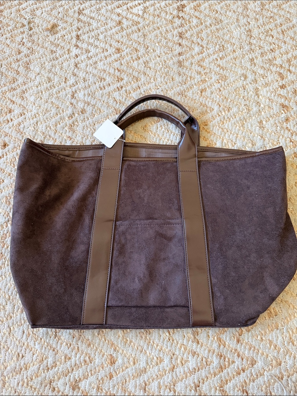 Large Brown Suede Tote Bag